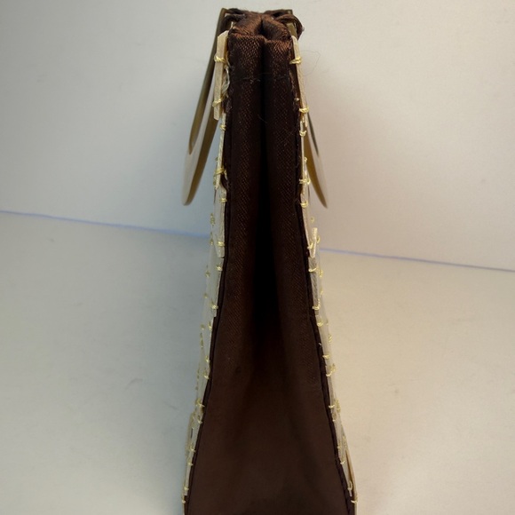 Mother Of Pearl VTG Tile Lucite Handle Top Handle Handbag Purse Small Tote - Picture 8 of 9